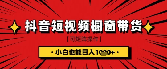 抖音短视频食品橱窗带货，小白轻松上手日入1k+【揭秘】-梦清网创