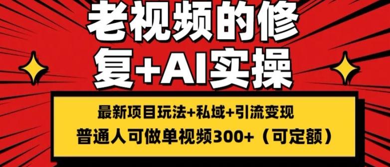 修复老视频的玩法，搬砖+引流的变现(可持久)，单条收益300+【揭秘】-梦清网创