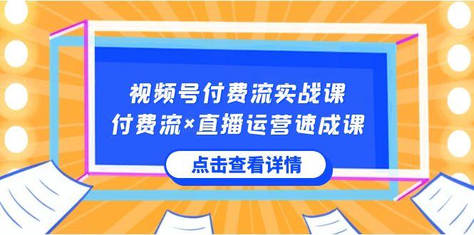 视频号付费流实战课，付费流×直播运营速成课，让你快速掌握视频号核心运营技能-梦清网创