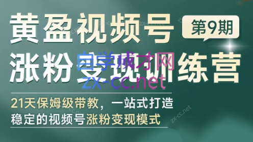 黄盈·视频号涨粉变现训练营-梦清网创