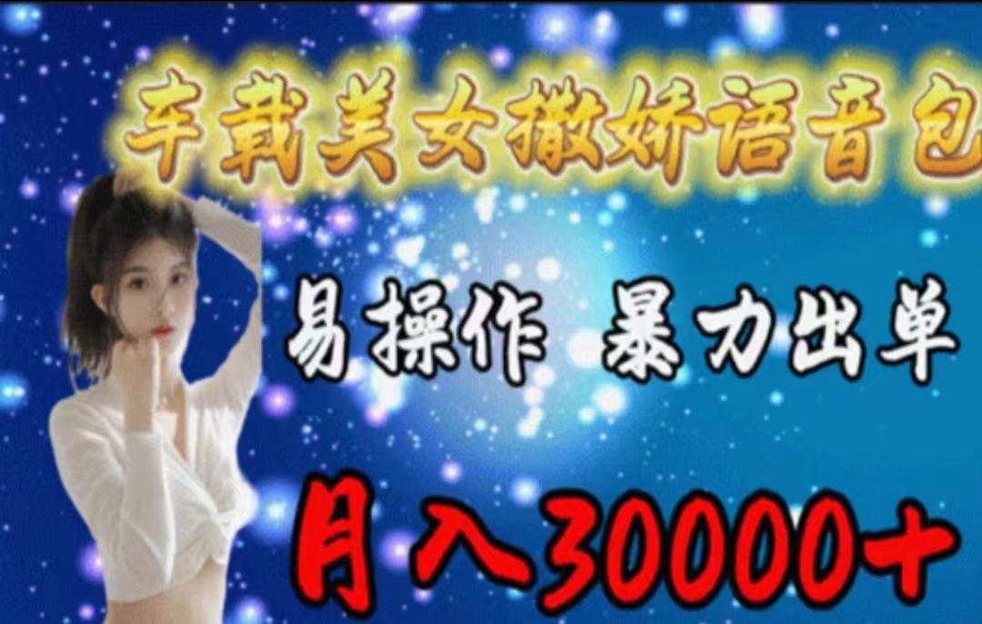 车载美女撒娇语音包，执行就出单，月入3000＋，小白看完课程就能马上实操-梦清网创