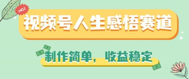 视频号人生感悟赛道，制作简单，收益稳定【揭秘】-梦清网创