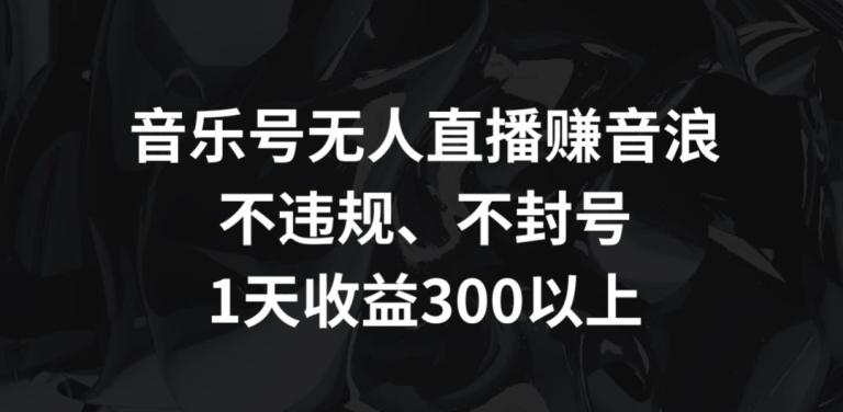 音乐号无人直播赚音浪，不违规、不封号，1天收益300+【揭秘】-梦清网创