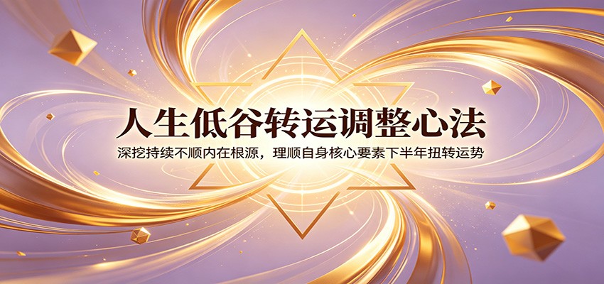 人生低谷转运调整心法:深挖持续不顺内在根源,理顺自身核心要素下半年扭转运势-梦清研习社