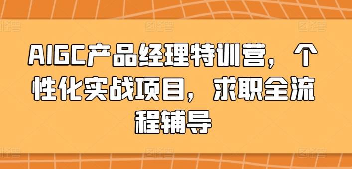 AIGC产品经理特训营，个性化实战项目，求职全流程辅导-梦清网创