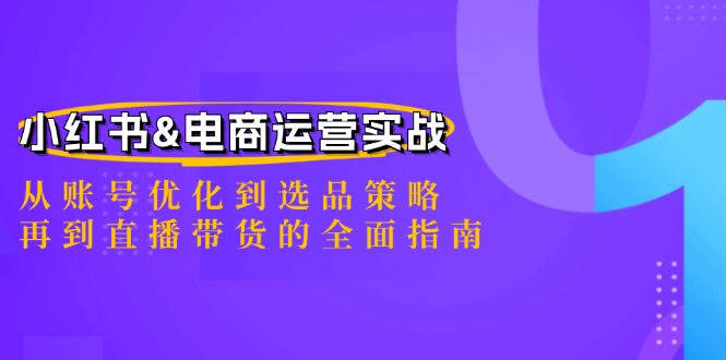 小红书&电商运营实战：从账号优化到选品策略，再到直播带货的全面指南-梦清网创