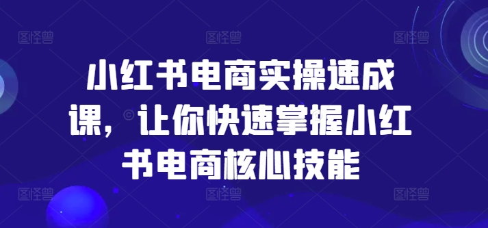 小红书电商实操速成课，让你快速掌握小红书电商核心技能-梦清网创