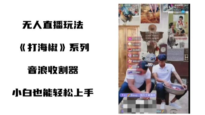 打海椒无人直播整蛊项目，小白轻松上手撸音浪收割器（教程+工具+素材）-梦清网创