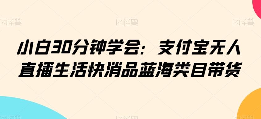 小白30分钟学会：支付宝无人直播生活快消品蓝海类目带货【揭秘】-梦清网创