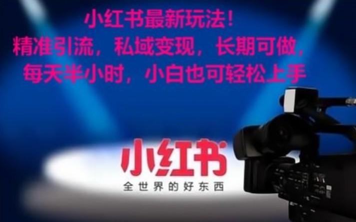 小红书最新玩法！精准引流，私域变现，长期可做，每天半小时，小白也可轻松上手-梦清网创