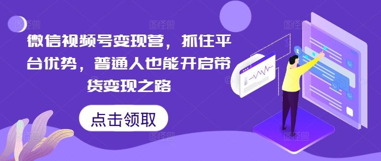 微信视频号变现营，抓住平台优势，普通人也能开启带货变现之路-梦清网创