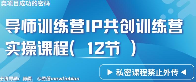导师训练营3.0IP共创训练营私密实操课程(12节)-卖项目的密码成功秘诀【揭秘】-梦清网创