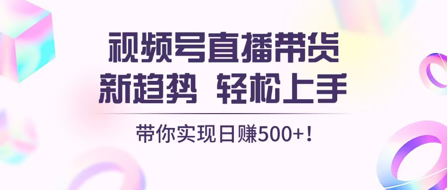 视频号直播带货新趋势，轻松上手，带你实现日赚500+-梦清网创