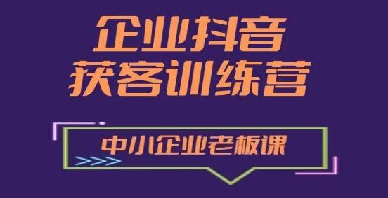企业抖音营销获客增长训练营，中小企业老板必修课-梦清网创