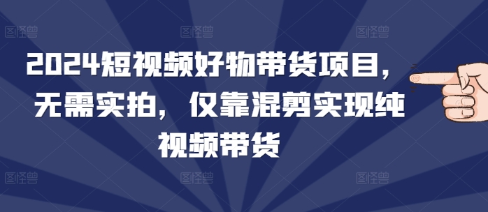 2024短视频好物带货项目，无需实拍，仅靠混剪实现纯视频带货-梦清网创