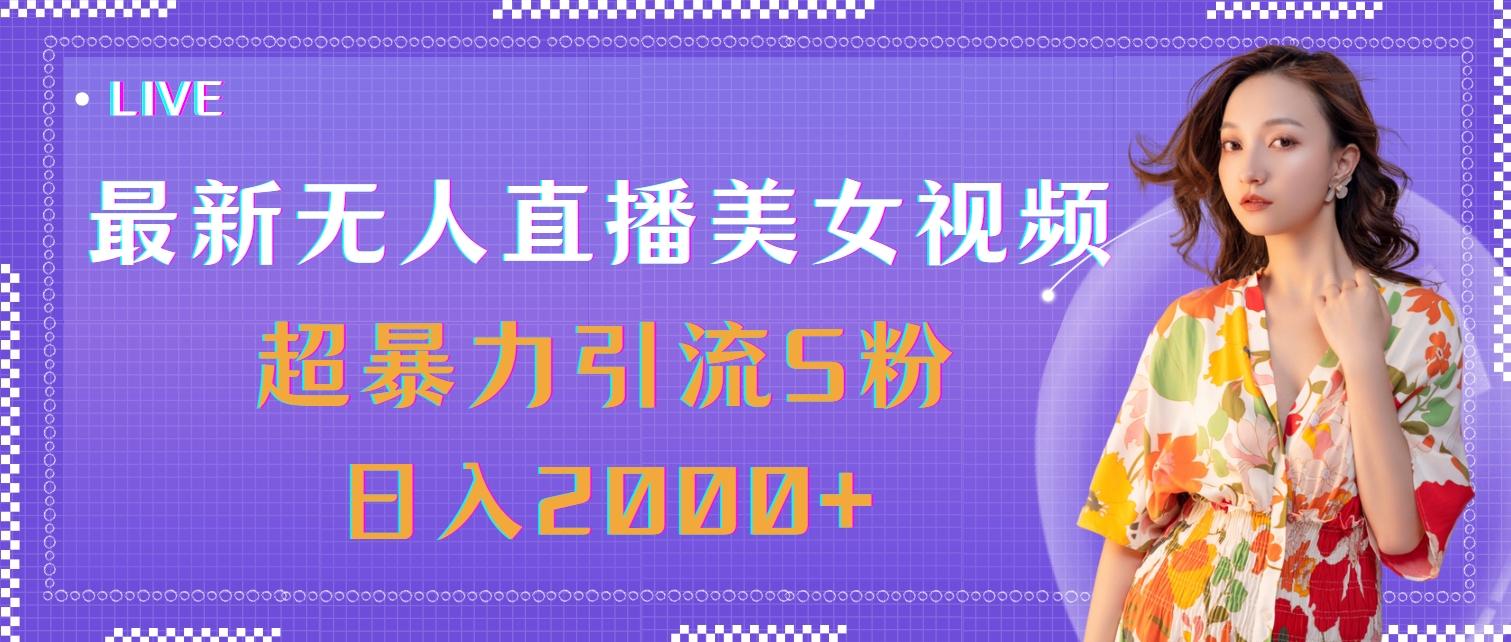 最新无人直播美女视频，超暴力引流S粉日入2000+-梦清网创