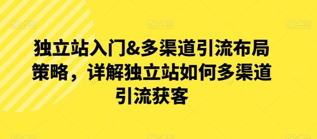 独立站入门&多渠道引流布局策略，详解独立站如何多渠道引流获客-梦清网创
