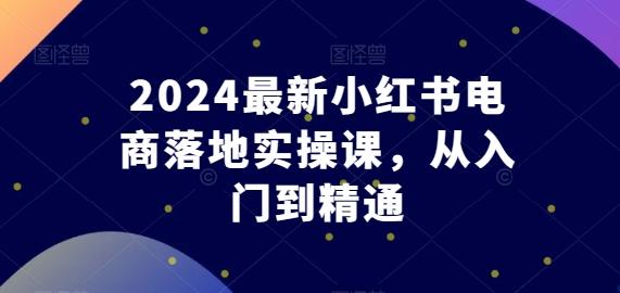 2024最新小红书电商落地实操课，从入门到精通-梦清网创
