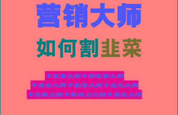 《营销大师如何割韭菜》禁止外传的大师绝学电子书-梦清网创