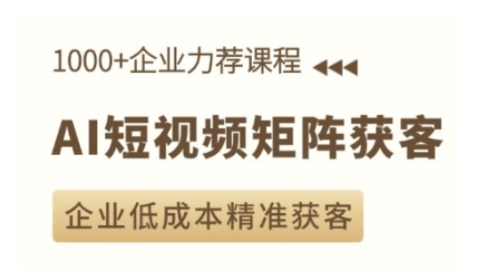 AI短视频矩阵获客实操课，企业低成本精准获客-梦清网创