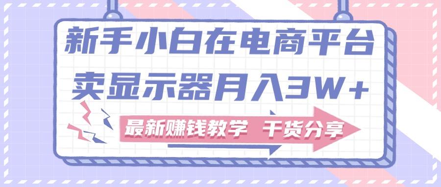 新手小白如何做到在电商平台卖显示器月入3W+，最新赚钱教学干货分享-梦清网创