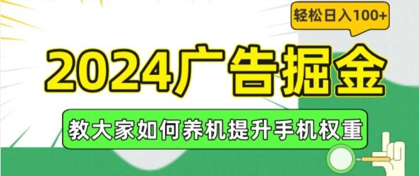 2024广告掘金，教大家如何养机提升手机权重，轻松日入100+【揭秘】-梦清网创