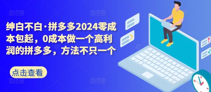拼多多2024零成本包起，0成本做一个高利润的拼多多，方法不只一个-梦清网创