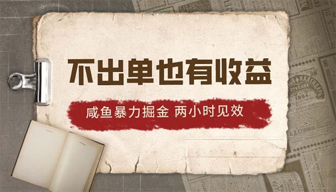 2024咸鱼暴力掘金，不出单也有收益，两小时见效，当天突破500+-梦清网创
