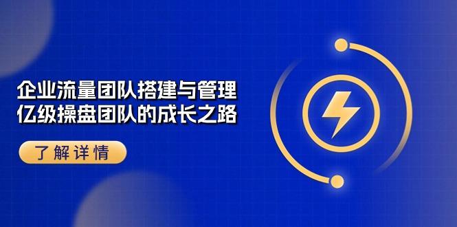 企业 流量团队-搭建与管理，亿级 操盘团队的成长之路(28节课-梦清网创