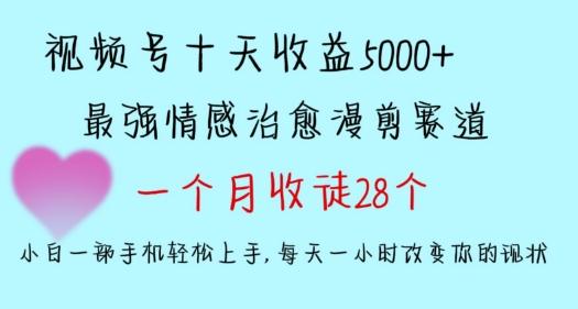 十天收益5000+，多平台捞金，视频号情感治愈漫剪，一个月收徒28个，小白一部手机轻松上手【揭秘】-梦清网创