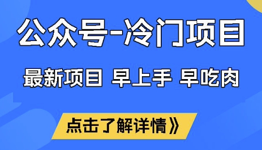 公众号冷门赛道，早上手早吃肉，单月轻松稳定变现1W【揭秘】-梦清网创