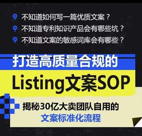 打造高质量合规的Listing文案SOP，掌握亚马逊文案工作的标准化-梦清网创