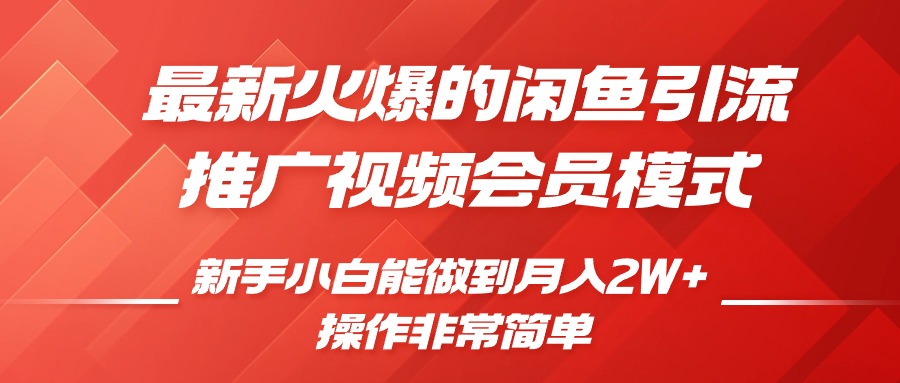 闲鱼引流推广影视会员，0成本就可以操作，新手小白月入过W+【揭秘】-梦清网创