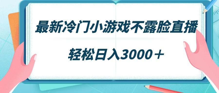 最新冷门小游戏不露脸直播，场观稳定几千，轻松日入3000＋-梦清网创