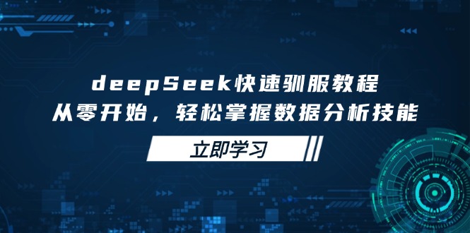 deepSeek快速驯服教程，从零开始，轻松掌握数据分析技能-梦清网创