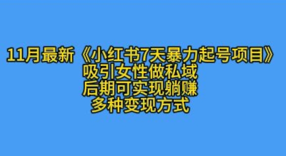 K总部落11月最新小红书7天暴力起号项目，吸引女性做私域【揭秘】-梦清网创