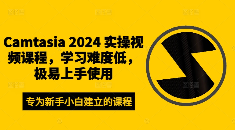 Camtasia 2024 实操视频课程，学习难度低，极易上手使用-梦清网创