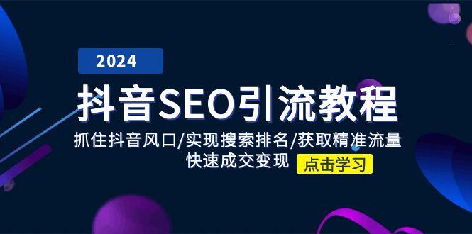 抖音 SEO引流教程：抓住抖音风口/实现搜索排名/获取精准流量/快速成交变现-梦清网创