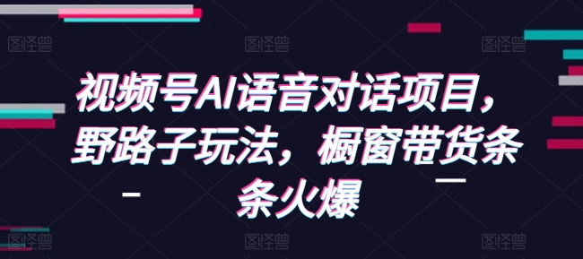 视频号AI语音对话项目，野路子玩法，橱窗带货条条火爆-梦清网创