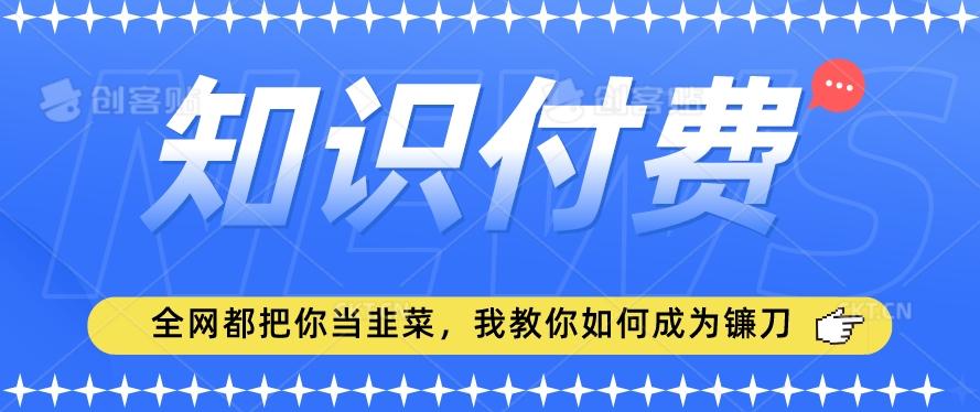 2024最新知识付费项目，小白也能轻松入局，全网都在教你做项目，我教你做镰刀【揭秘】-梦清网创
