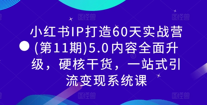 小红书IP打造60天实战营(第11期)5.0​内容全面升级，硬核干货，一站式引流变现系统课-梦清网创