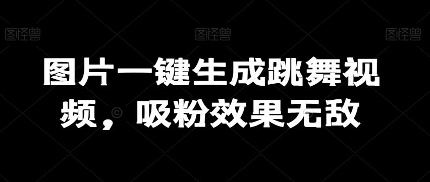 图片一键生成跳舞视频，吸粉效果无敌-梦清网创