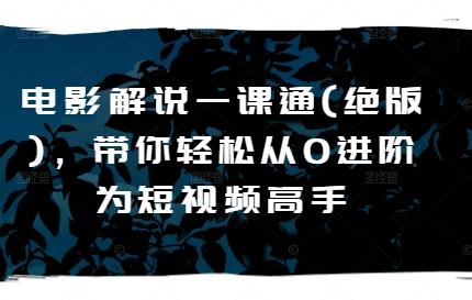 电影解说一课通(绝版)，带你轻松从0进阶为短视频高手-梦清网创
