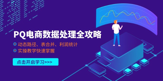 PQ电商数据处理全攻略，动态路径、表合并、利润统计，实操教学快速掌握-梦清网创