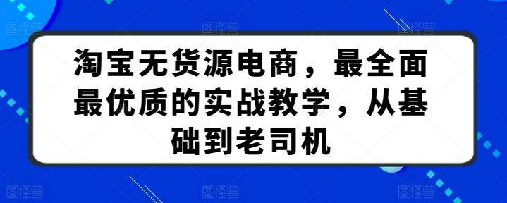 淘宝无货源电商，最全面最优质的实战教学，从基础到老司机-梦清网创