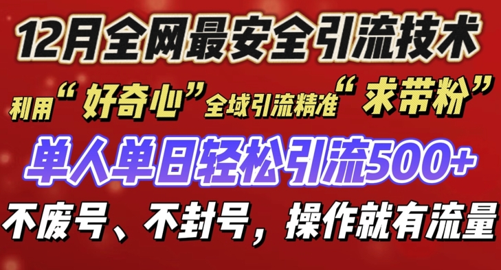 12 月份全网最安全引流创业粉技术来袭，不封号不废号，有操作就有流量【揭秘】-梦清网创