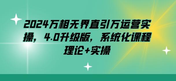 2024万相无界直引万运营实操，4.0升级版，系统化课程 理论+实操-梦清网创