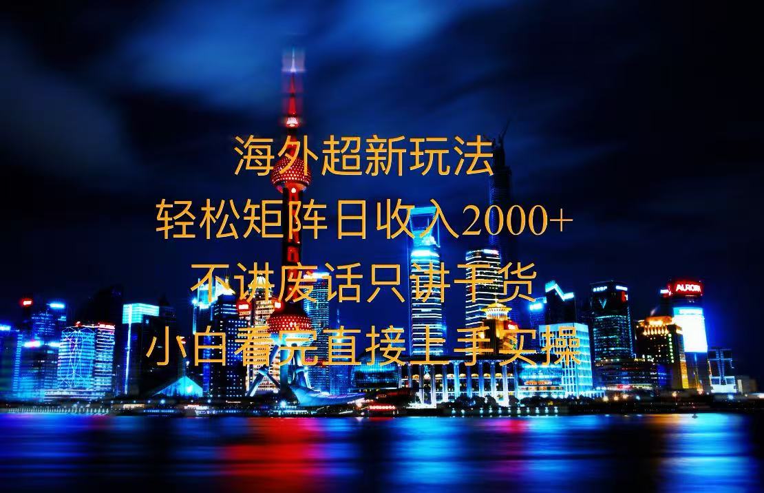 2025全新海外暴力玩法，操作简单，小白轻松上手-梦清网创