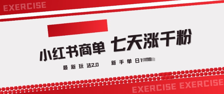 小红书商单2.0最新玩法，3天涨千粉单日变现多张-梦清网创