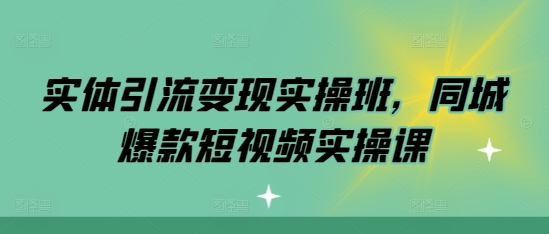 实体引流变现实操班，同城爆款短视频实操课-梦清网创
